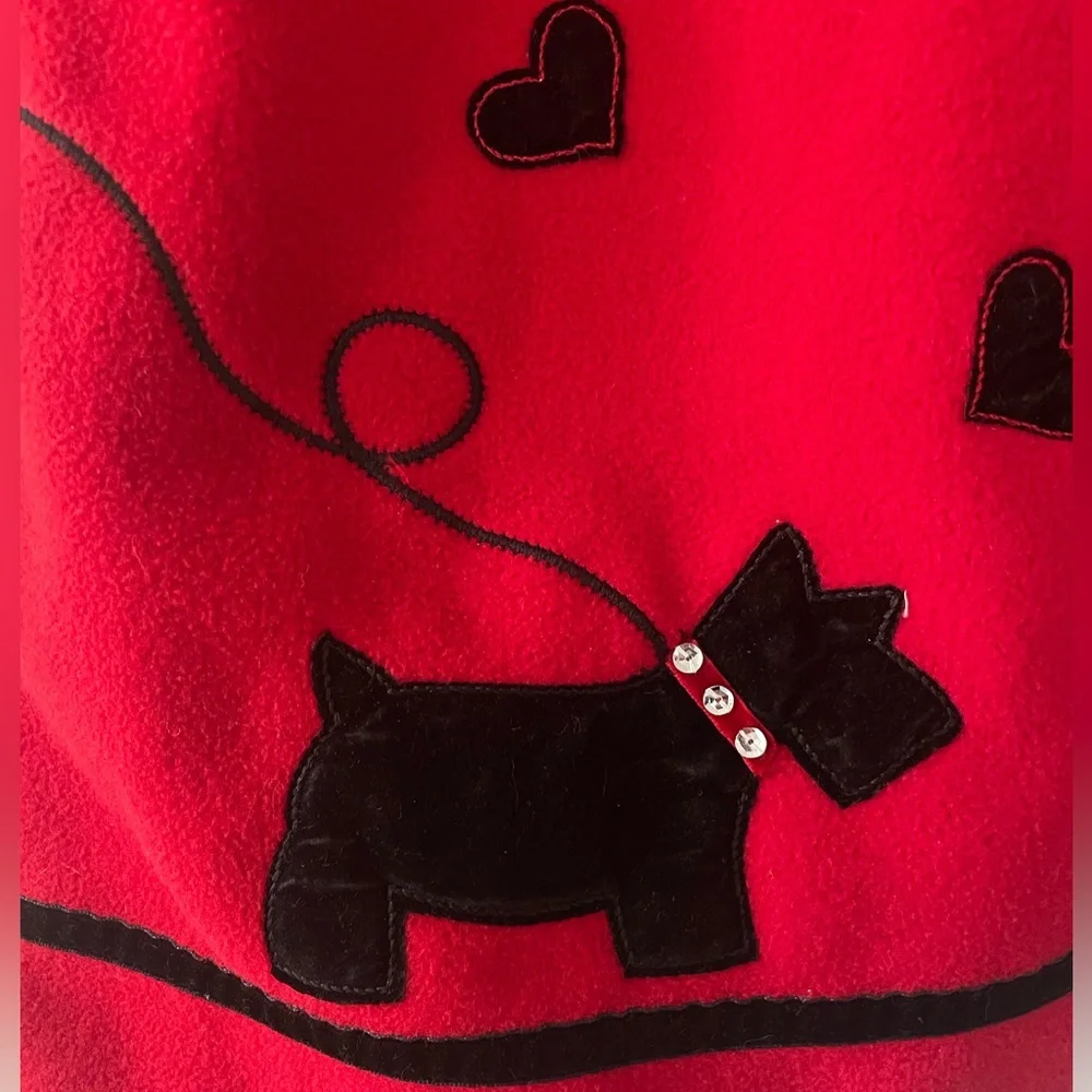 Pete’s Partner Girls Scottish Terrier Red Coat With Faux Black Fur Trim Size 4​